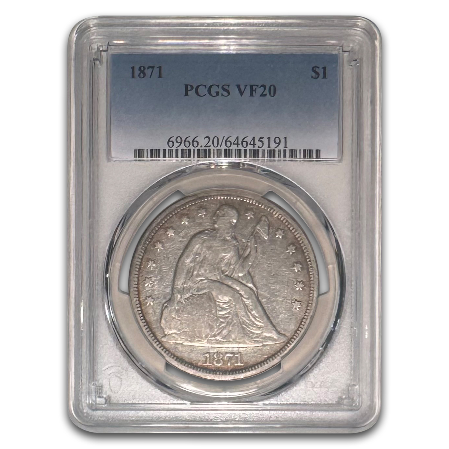 1871 (None) Phil Liberty Seated Dollar Value - APMEX